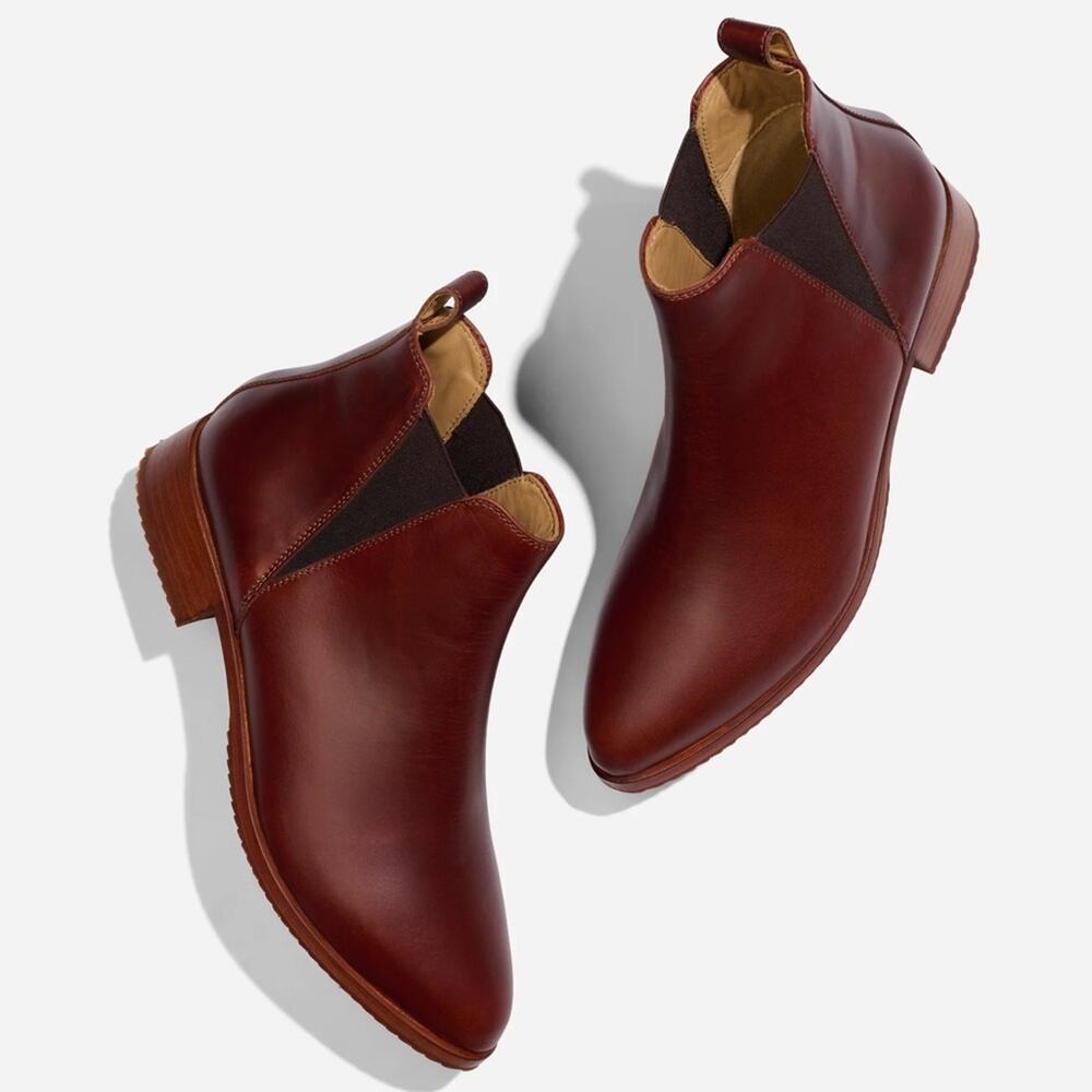 Nisolo Eva Everyday Chelsea Boot Auburn Leather NIB 8.5 Sustainable Designer - Picture 7 of 16